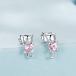 Сребърни обеци "Котешка душа"