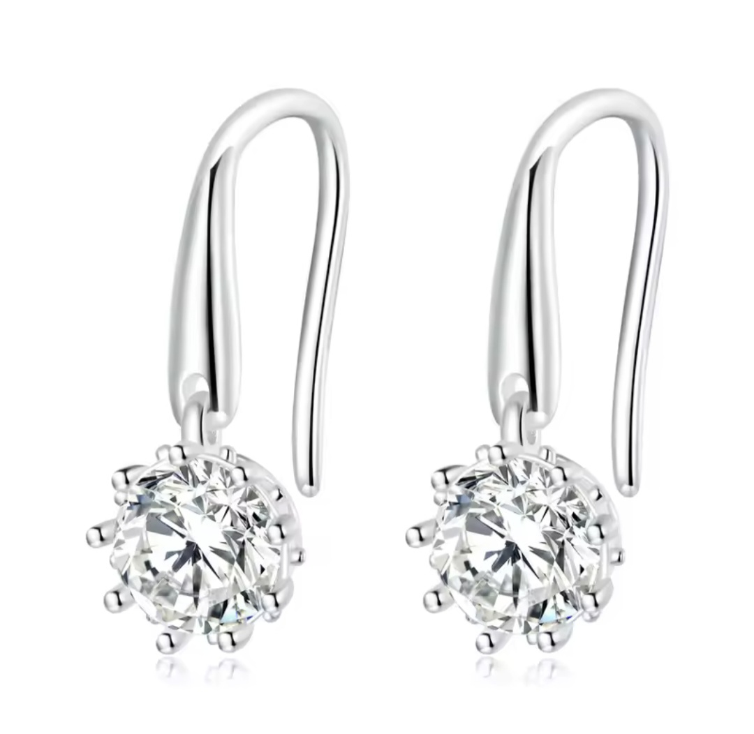 Сребърни обеци "Кристално очарование" - Image 2