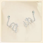 Сребърни обеци "Окото на кобрата"