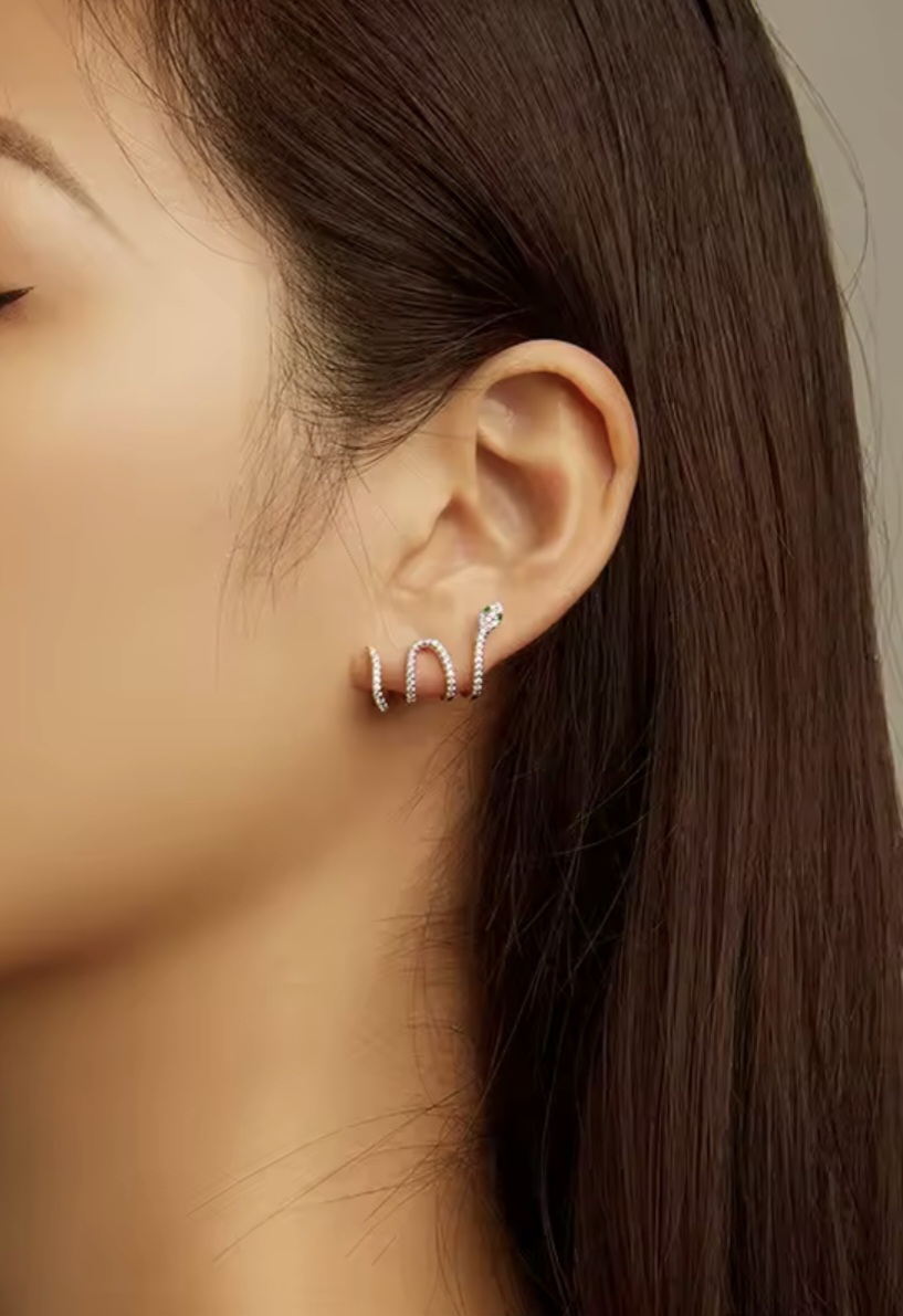 Сребърни обеци "Окото на кобрата" - Image 4