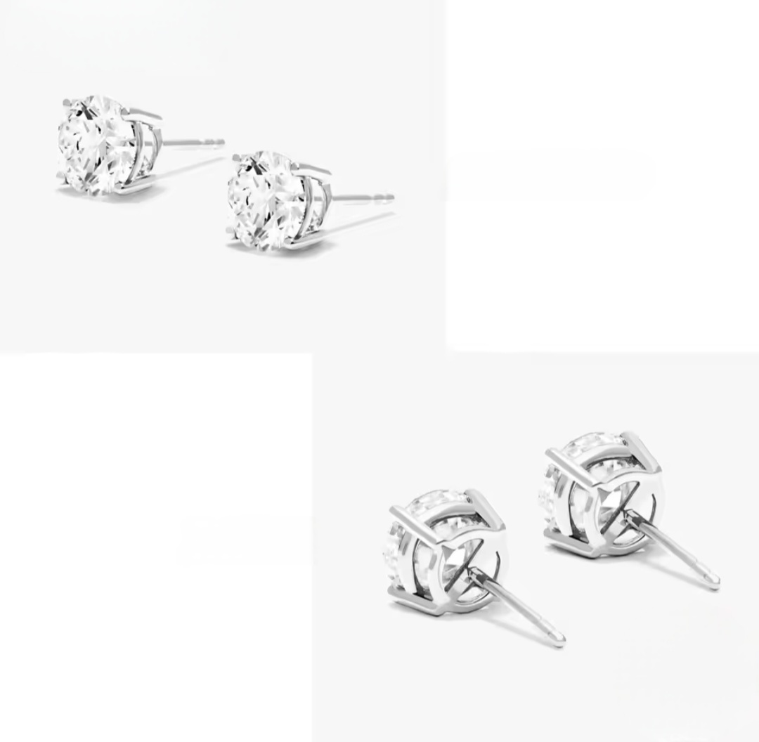 Сребърни обеци с мойсанит "Crystal Whisper" - Image 2