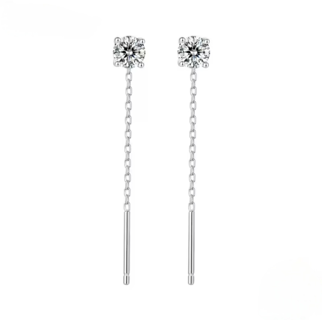 Сребърни обеци с мойсанит "Lumière" - Image 2