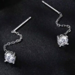 Сребърни обеци с мойсанит "Lumière"