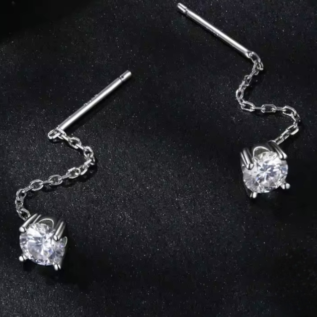 Сребърни обеци с мойсанит "Lumière"