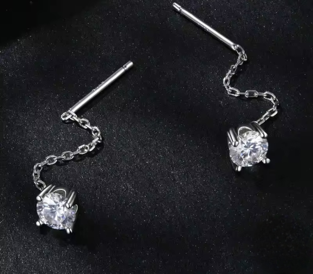 Сребърни обеци с мойсанит "Lumière"