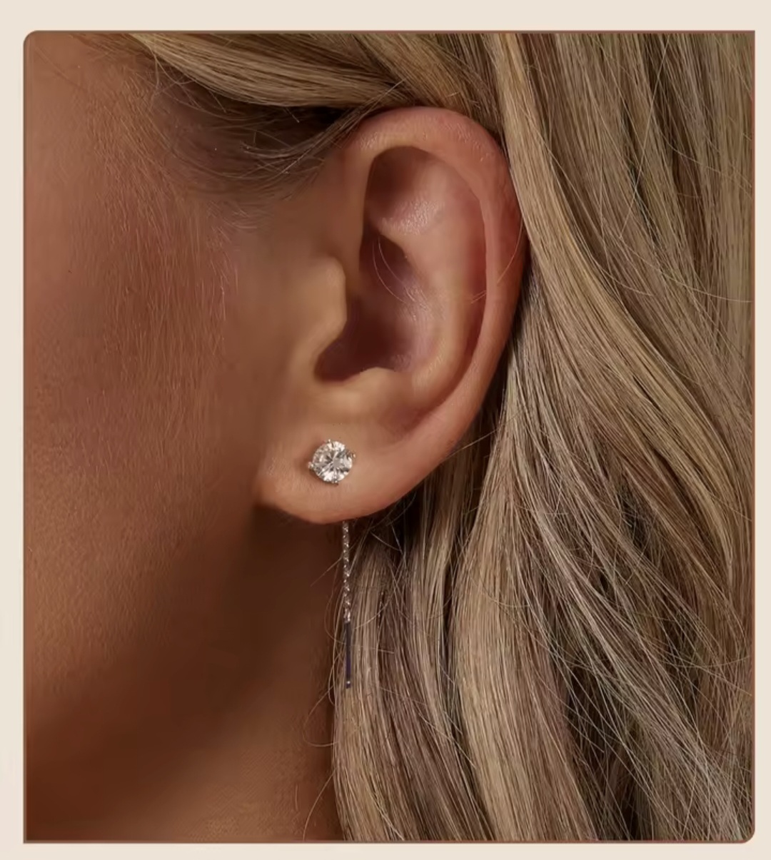 Сребърни обеци с мойсанит "Lumière" - Image 6