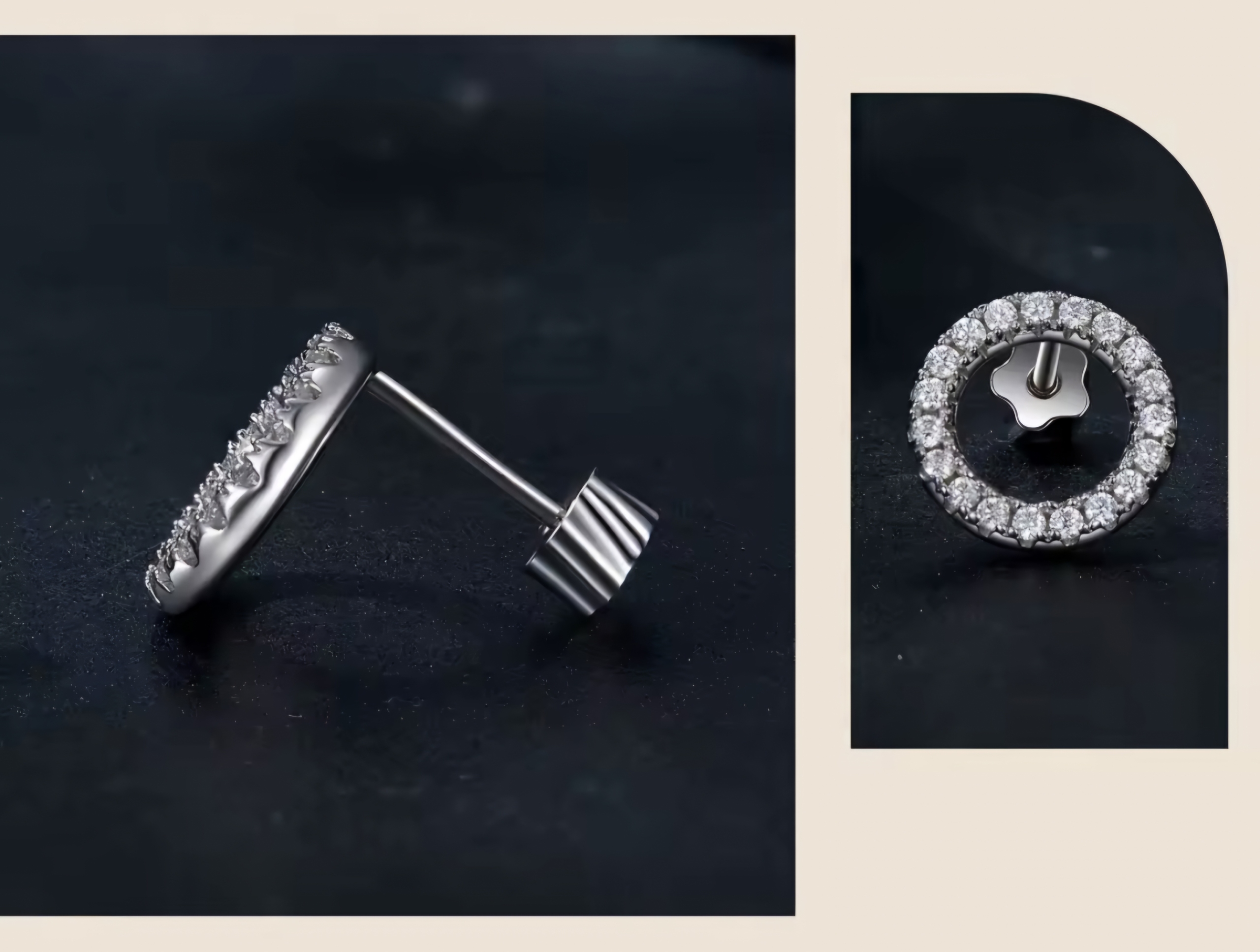 Сребърни обеци с мойсанит "Вечен ореол" - Image 4