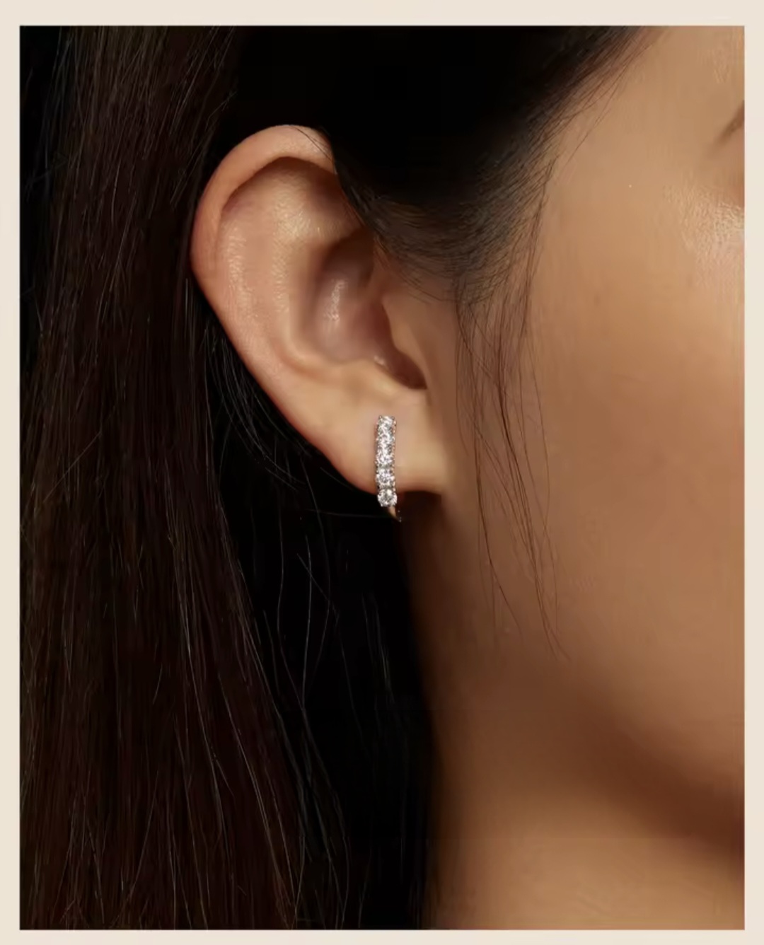 Сребърни обеци с мойсанит "Диамантен свят" - Image 3