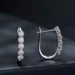 Сребърни обеци с мойсанит "Диамантен свят"