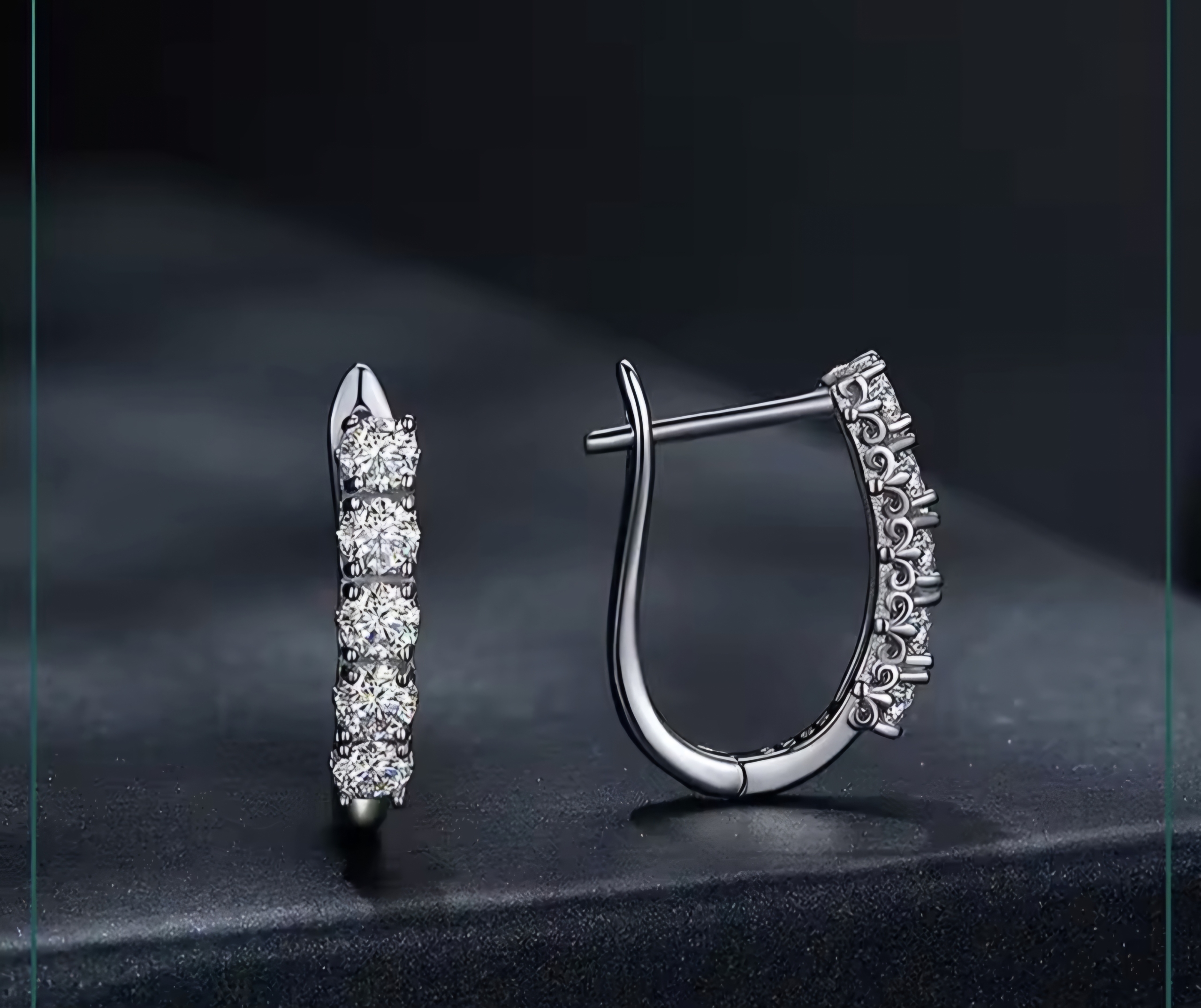 Сребърни обеци с мойсанит "Диамантен свят"