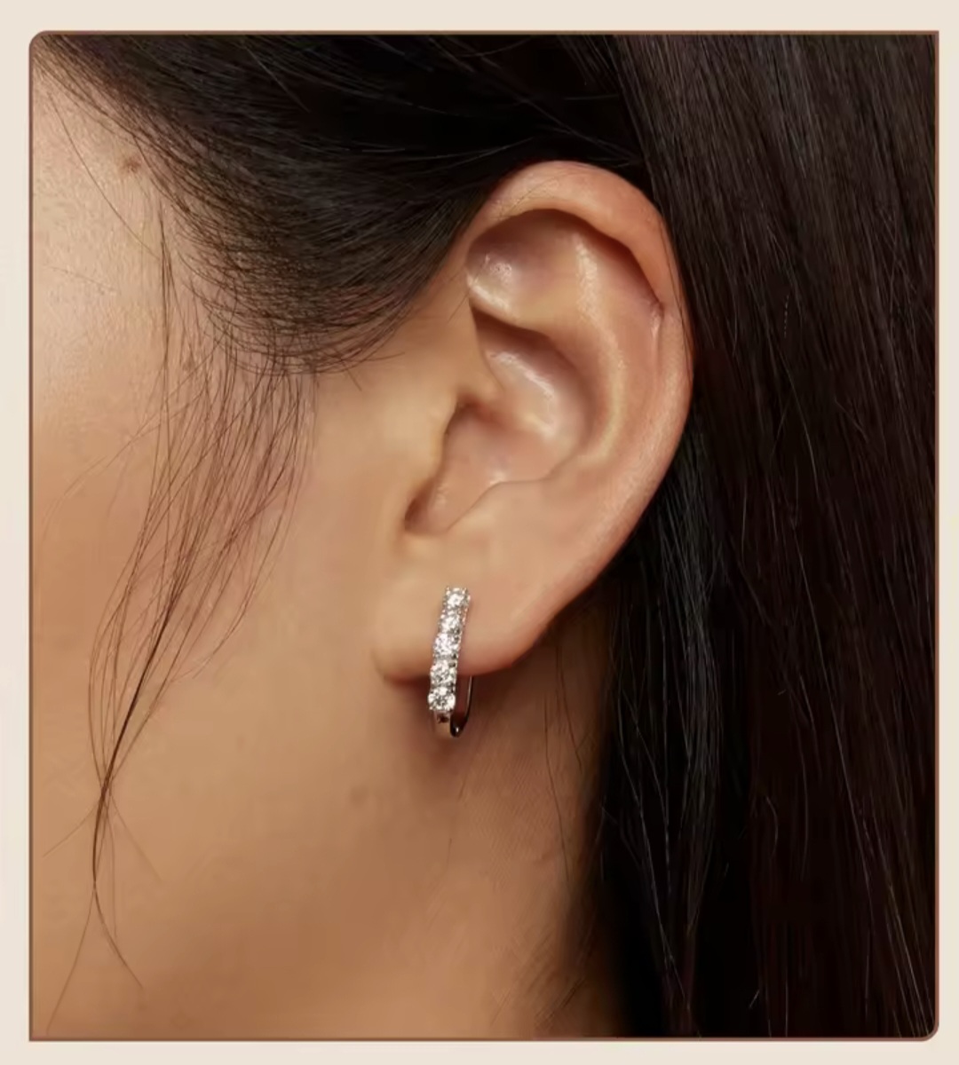 Сребърни обеци с мойсанит "Диамантен свят" - Image 2