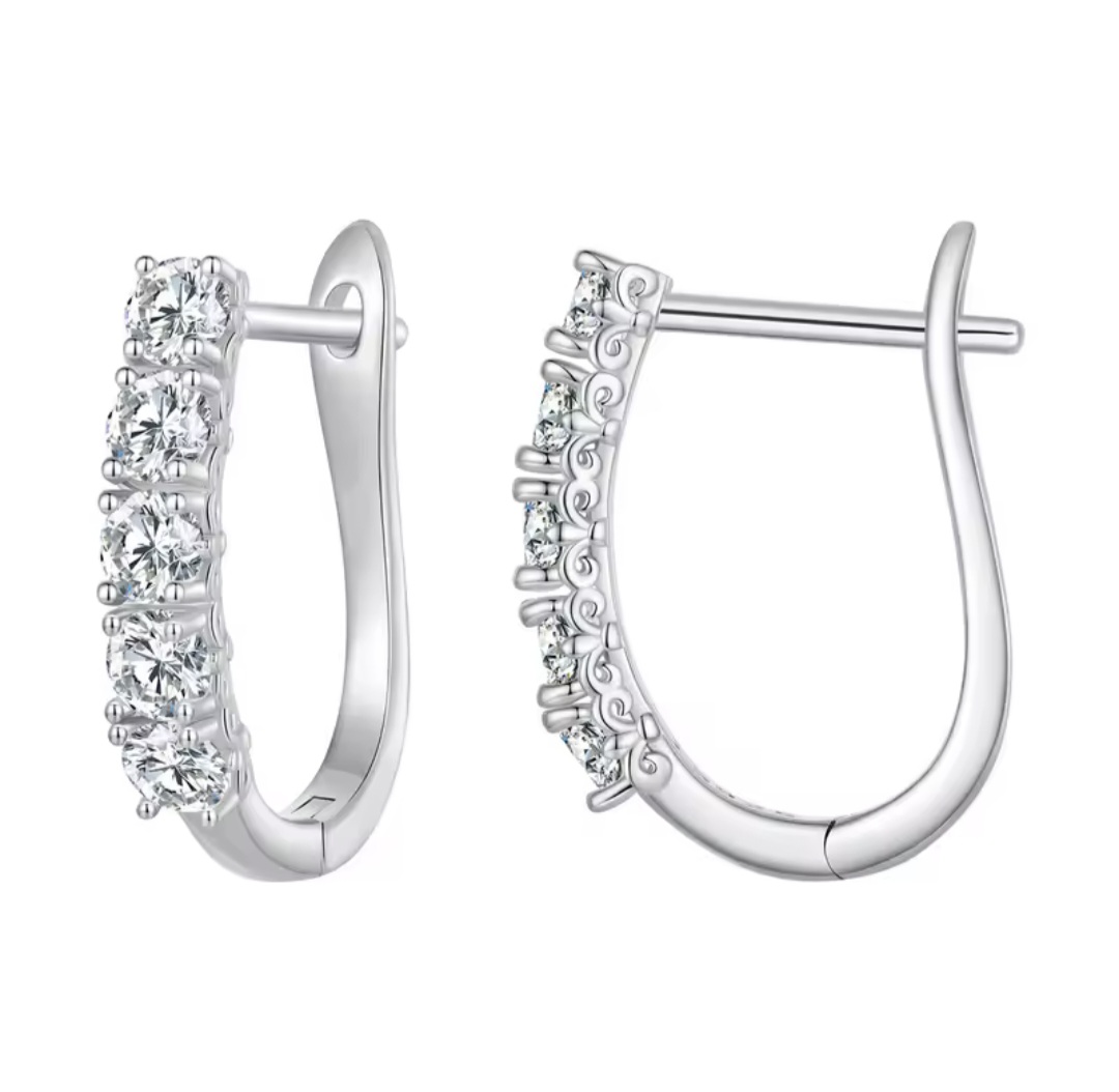 Сребърни обеци с мойсанит "Диамантен свят" - Image 5