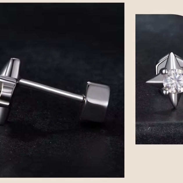 Сребърни обеци с мойсанит "Звездна магия"