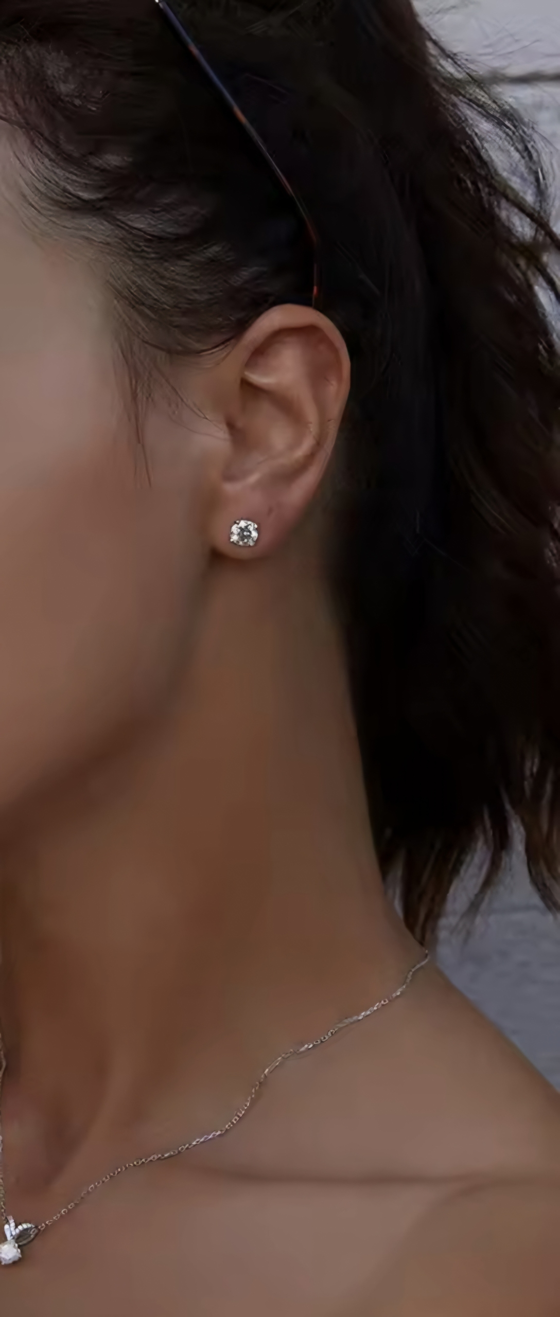 Сребърни обеци с мойсанит "Нежно чувство" - Image 3