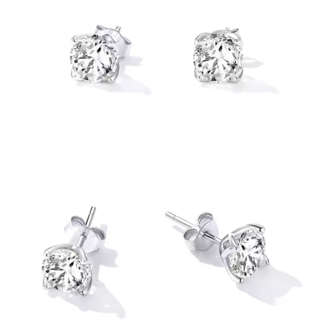 Сребърни обеци с мойсанит "Нежно чувство"