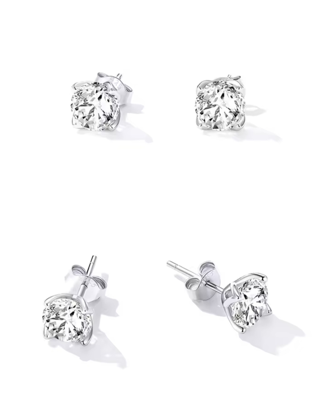 Сребърни обеци с мойсанит "Нежно чувство"