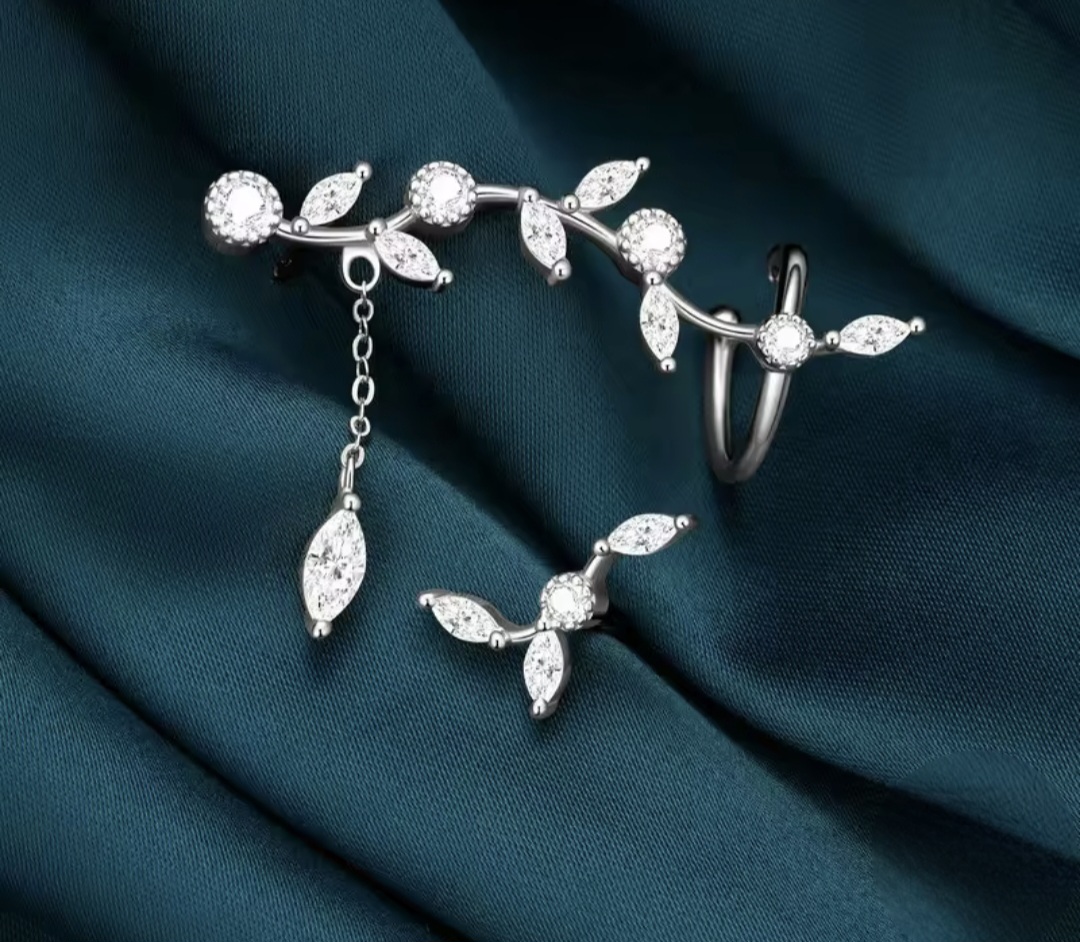 Сребърни обеци „Блясък на лоза“