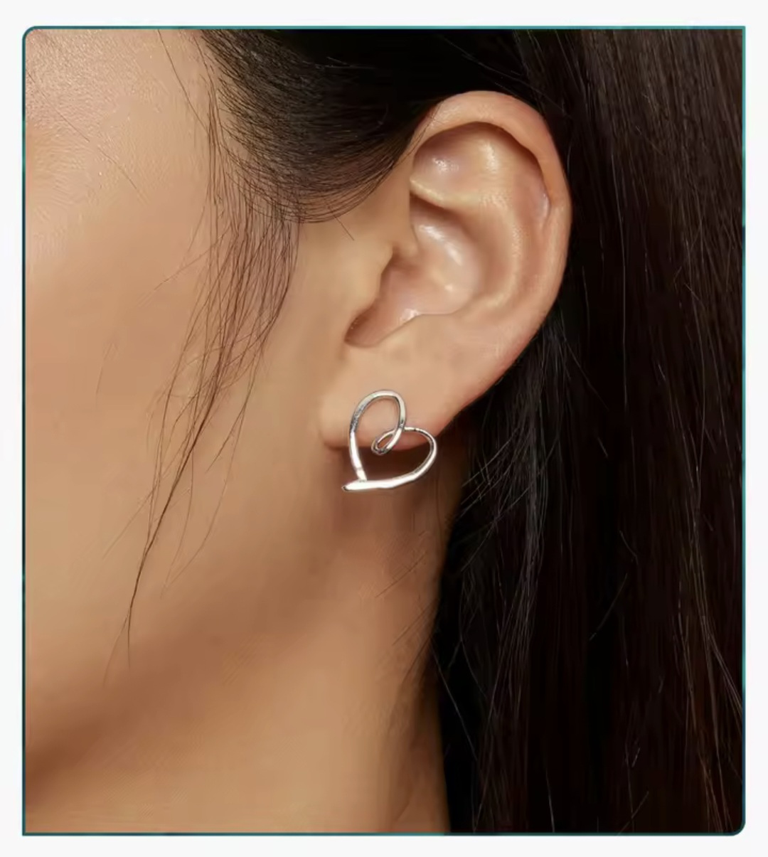 Сребърни обеци „Сърцето на нежността“ - Image 2