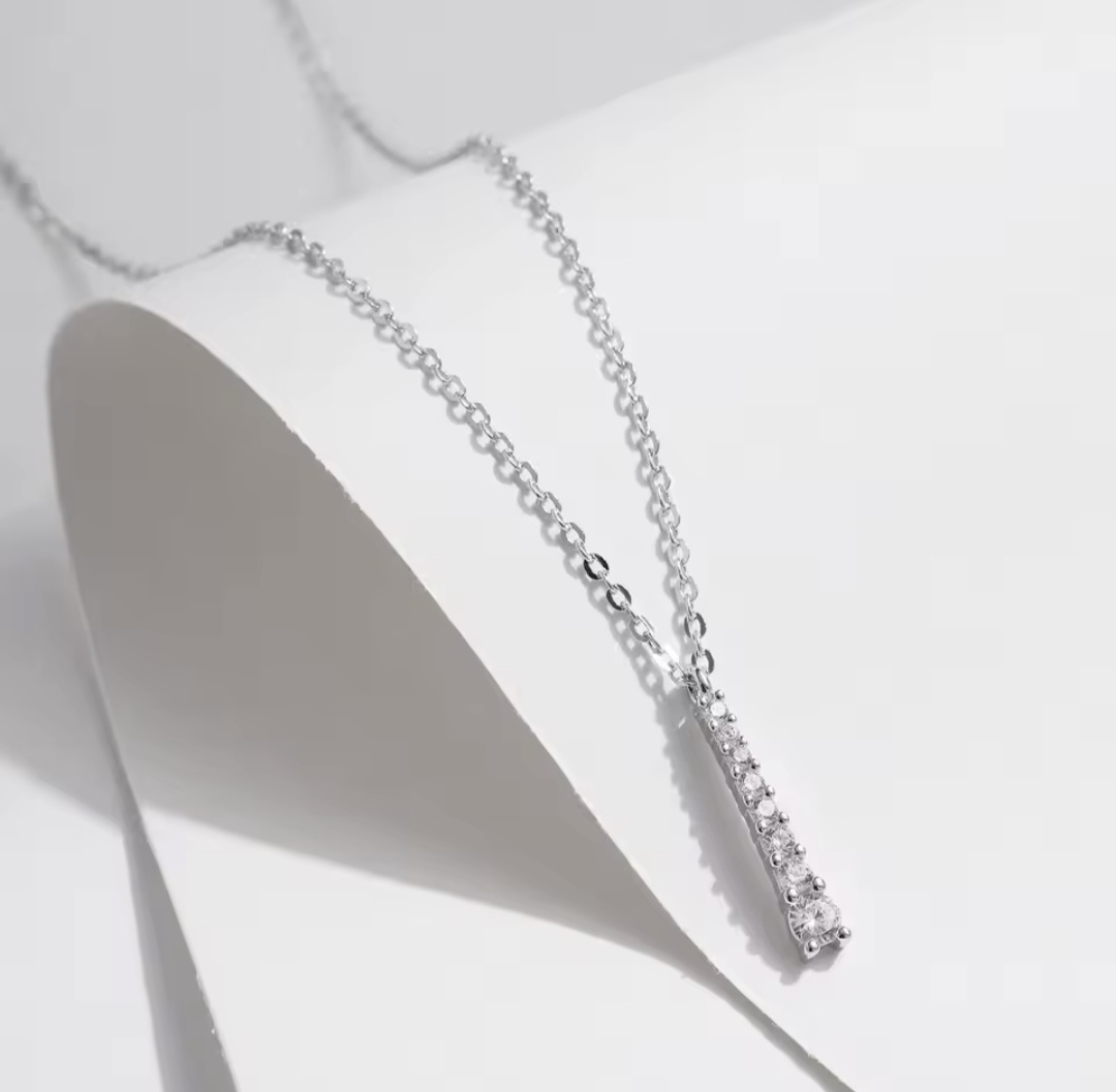 Сребърно колие с мойсанит "Élise"