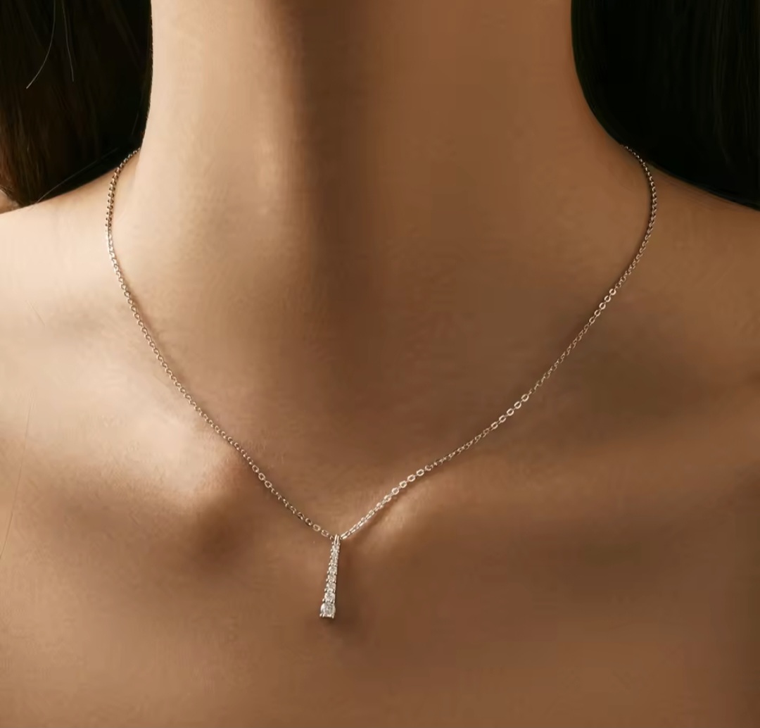 Сребърно колие с мойсанит "Élise" - Image 3