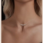 Сребърно колие с мойсанит "Дъгата на щастието"