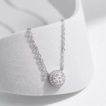 Сребърно колие с мойсанит "Желание"