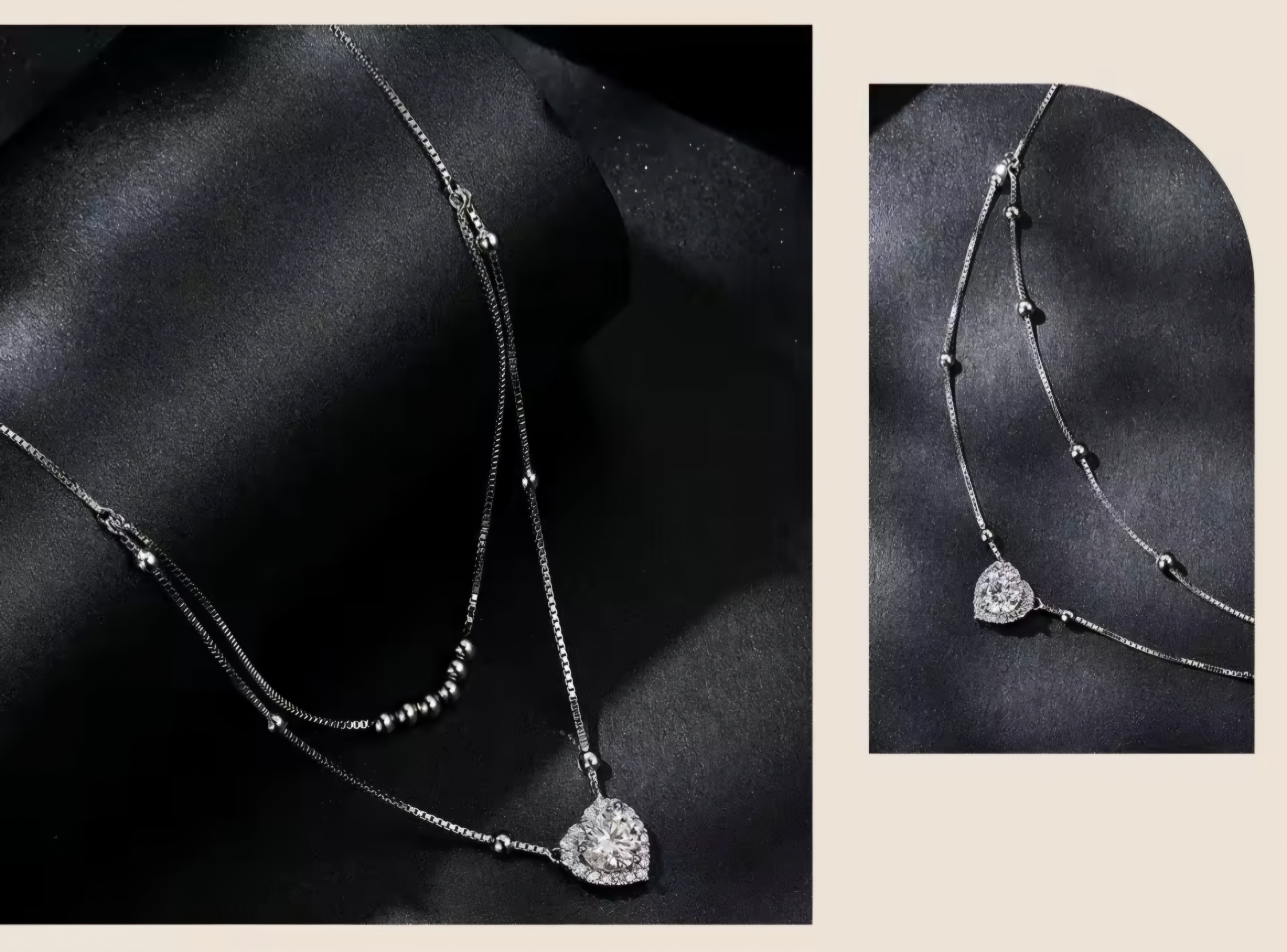 Сребърно колие с мойсанит "Нощно обаяние" - Image 5