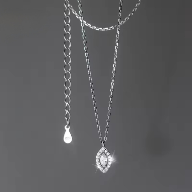 Сребърно колие с цирконий "Окото на тайната"