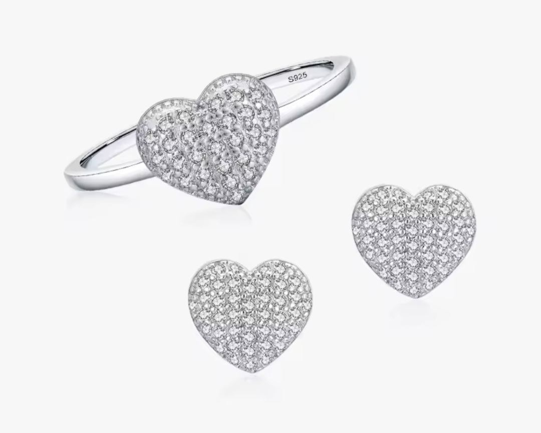 Сребърен комплект с цирконий "Bijou d’Amour"