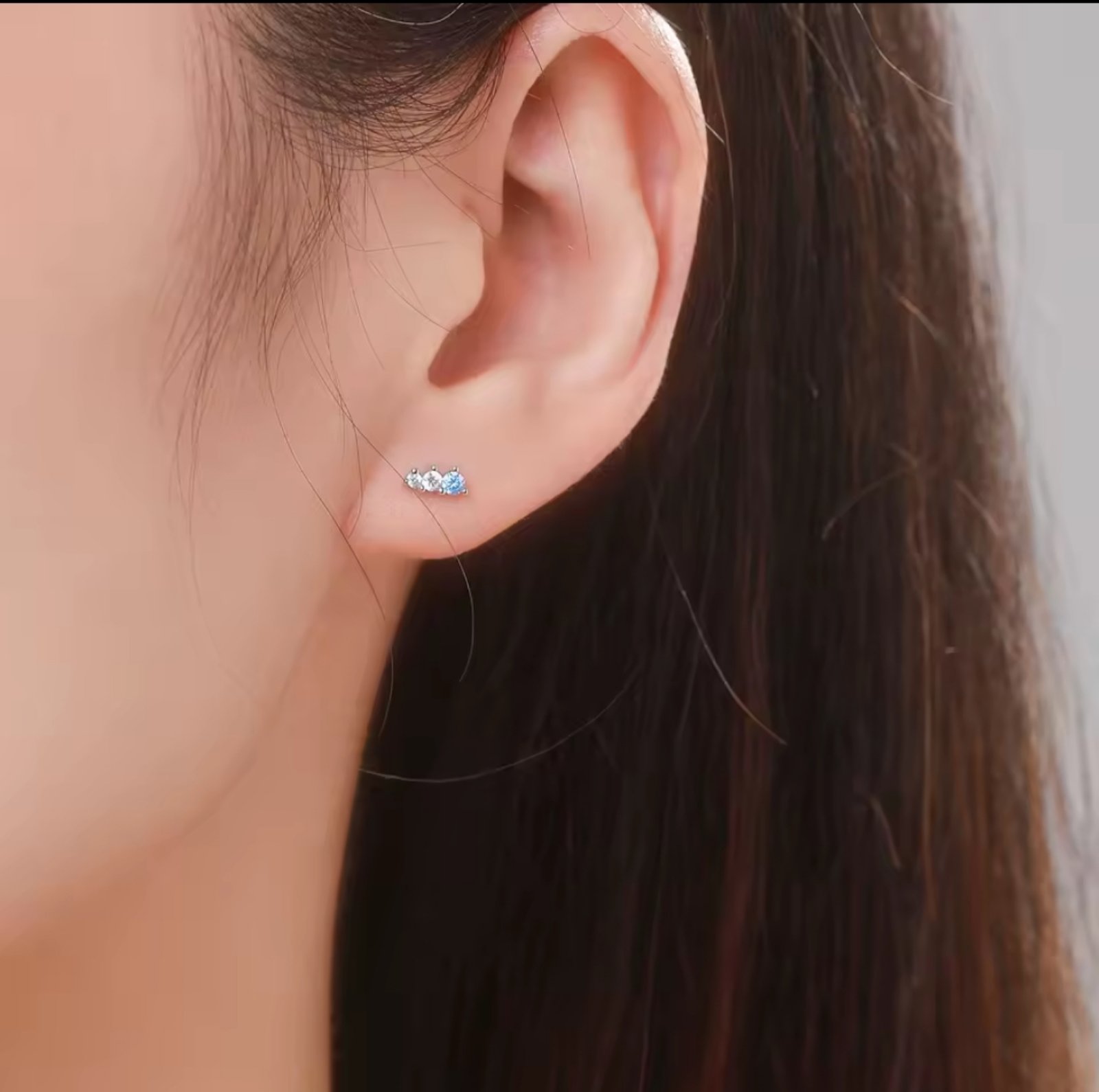 Сребърни обеци с цирконий "Blue magic" - Image 2