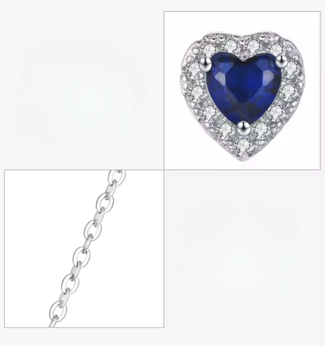 Сребърно колие с цирконий "Сърцето на океана" - Image 5