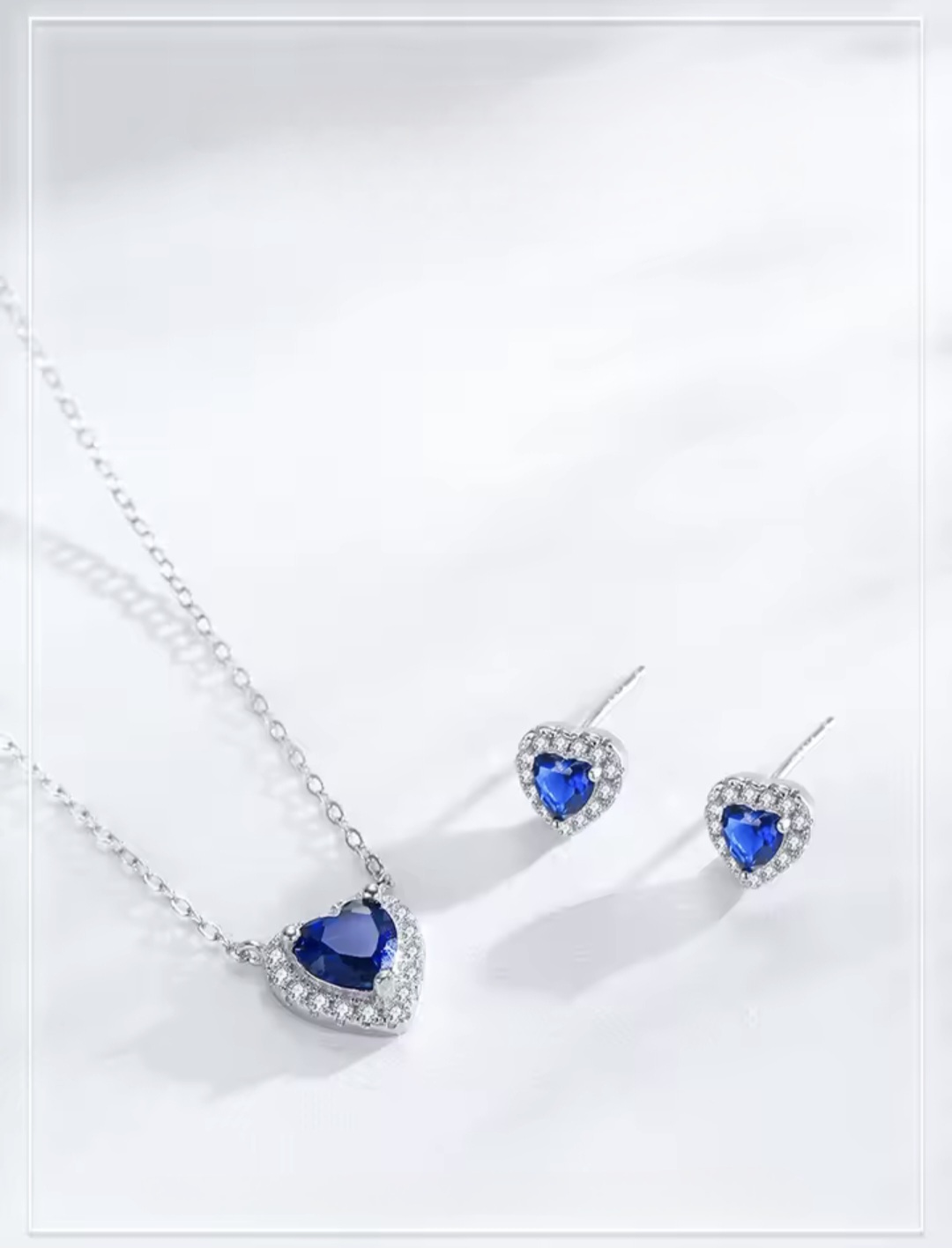 Сребърно колие с цирконий "Сърцето на океана" - Image 6