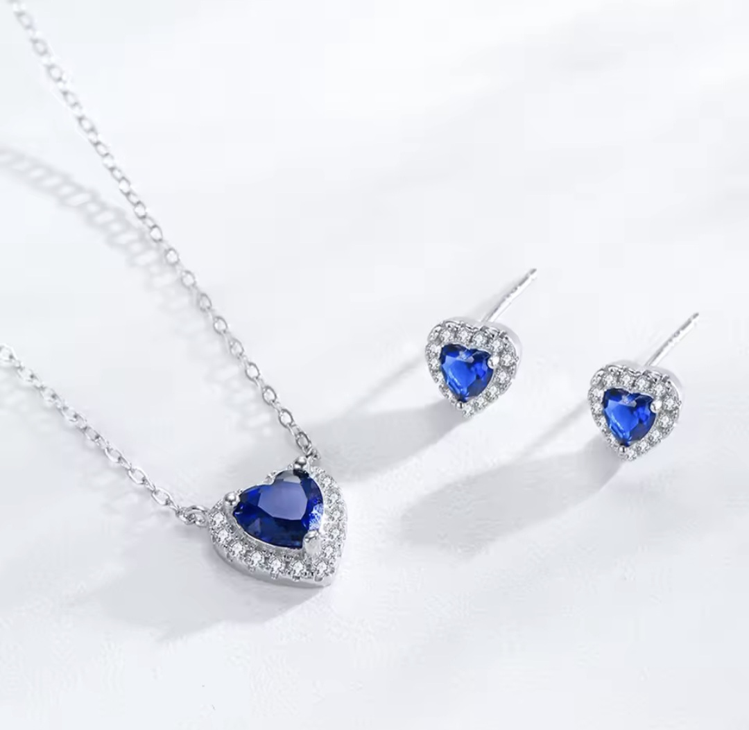 Сребърно колие с цирконий "Сърцето на океана" - Image 2