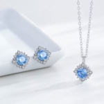 Сребърен комплект с цирконий "Леден кръг"