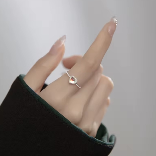 Сребърен пръстен "Lunaria Heart"