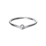 Сребърен пръстен с цирконий "Elegant Contour"