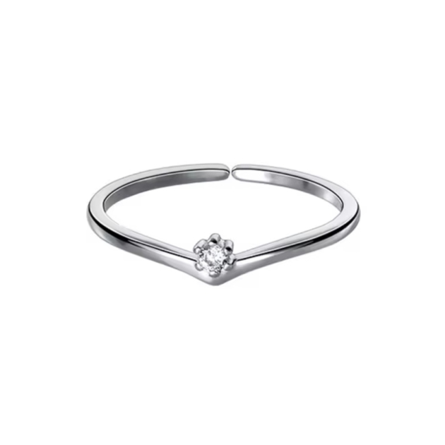 Сребърен пръстен с цирконий "Elegant Contour"