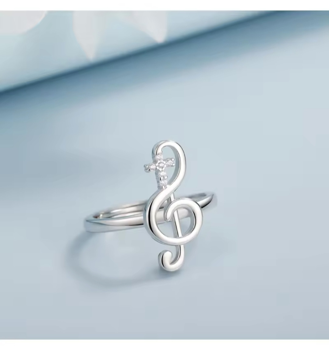 Сребърен пръстен с цирконий "Golden Treble"