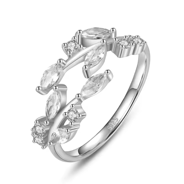Сребърен пръстен с цирконий "Leaflight"