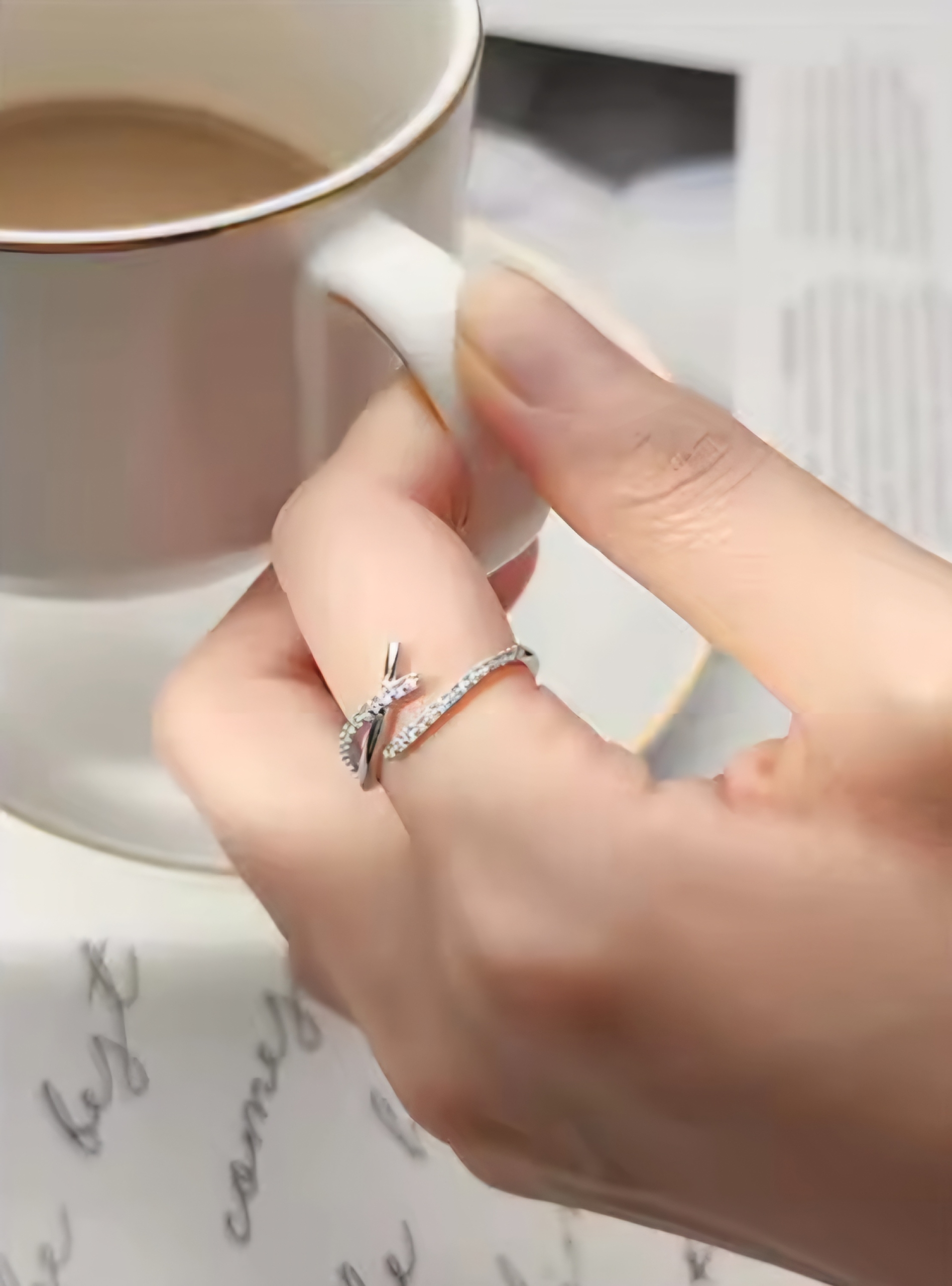 Сребърен пръстен с цирконий "Liaison" - Image 3