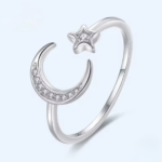 Сребърен пръстен с цирконий "To the moon and back."