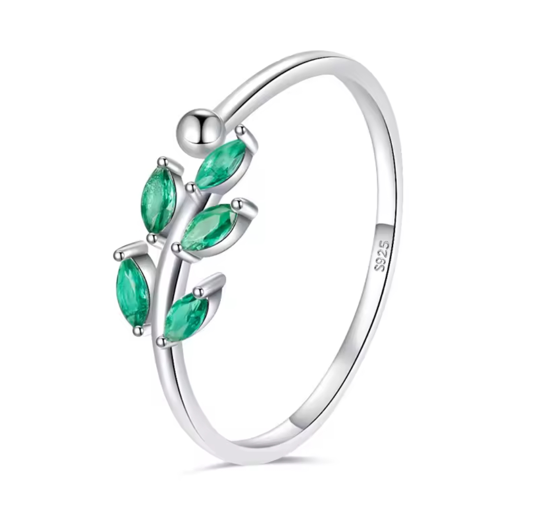 Сребърен пръстен с цирконий "Нежни лозя" - Image 4