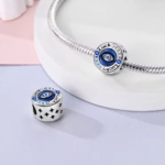 Сребърен талисман "Синьото око на късмета"