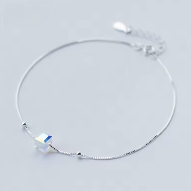 Сребърна гривна за крак "Clara"