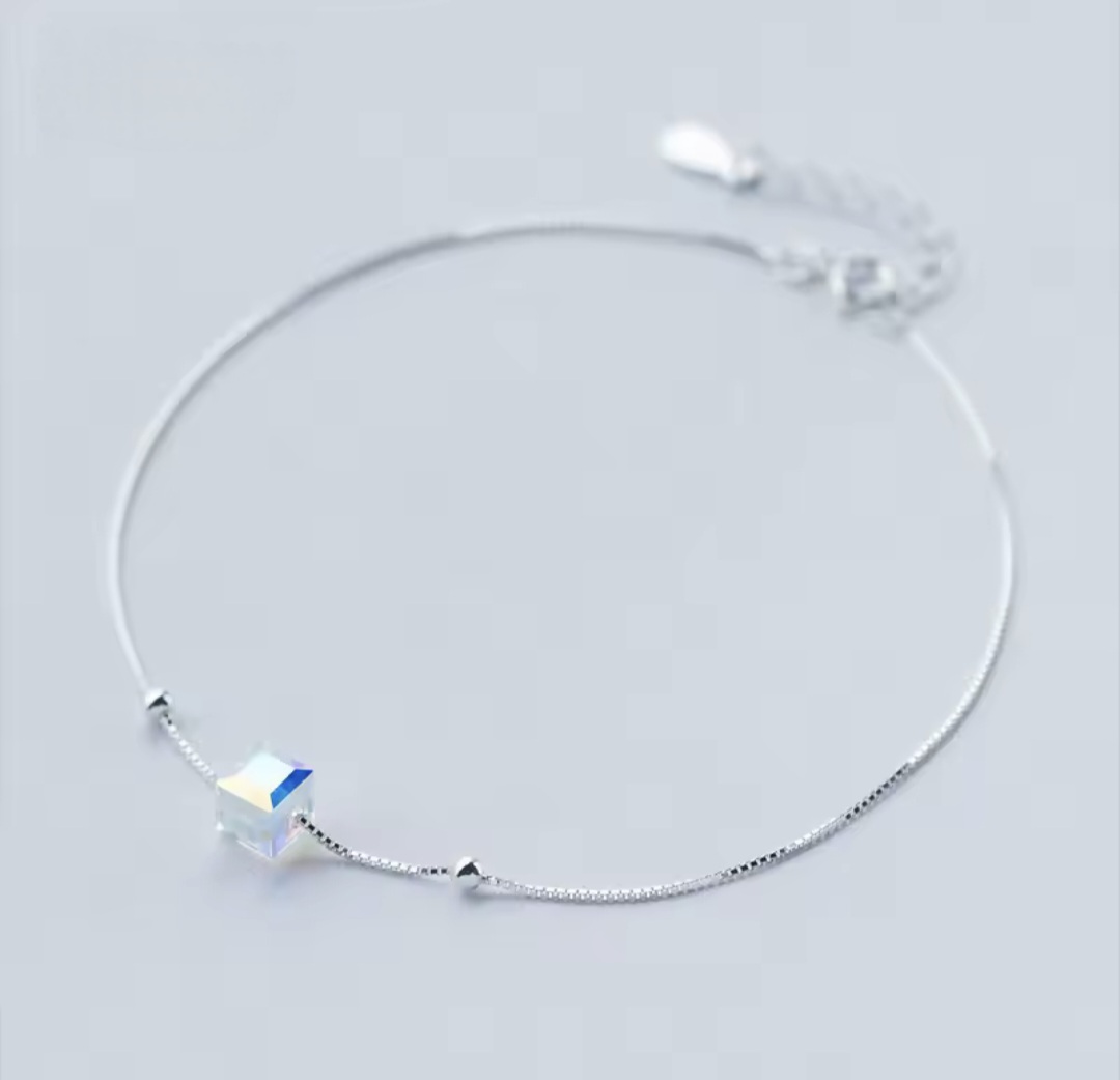 Сребърна гривна за крак "Clara"