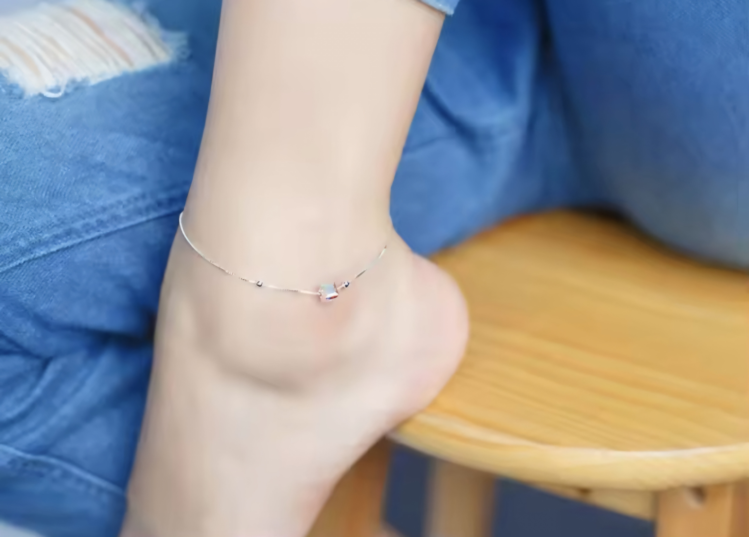 Сребърна гривна за крак "Clara" - Image 5