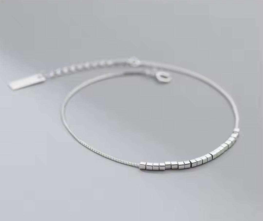 Сребърна гривна за крак "Linea Luce" - Image 2