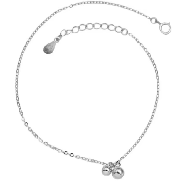Сребърна гривна за крак "Little bell"
