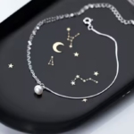 Сребърна гривна за крак "Perla Doppia"