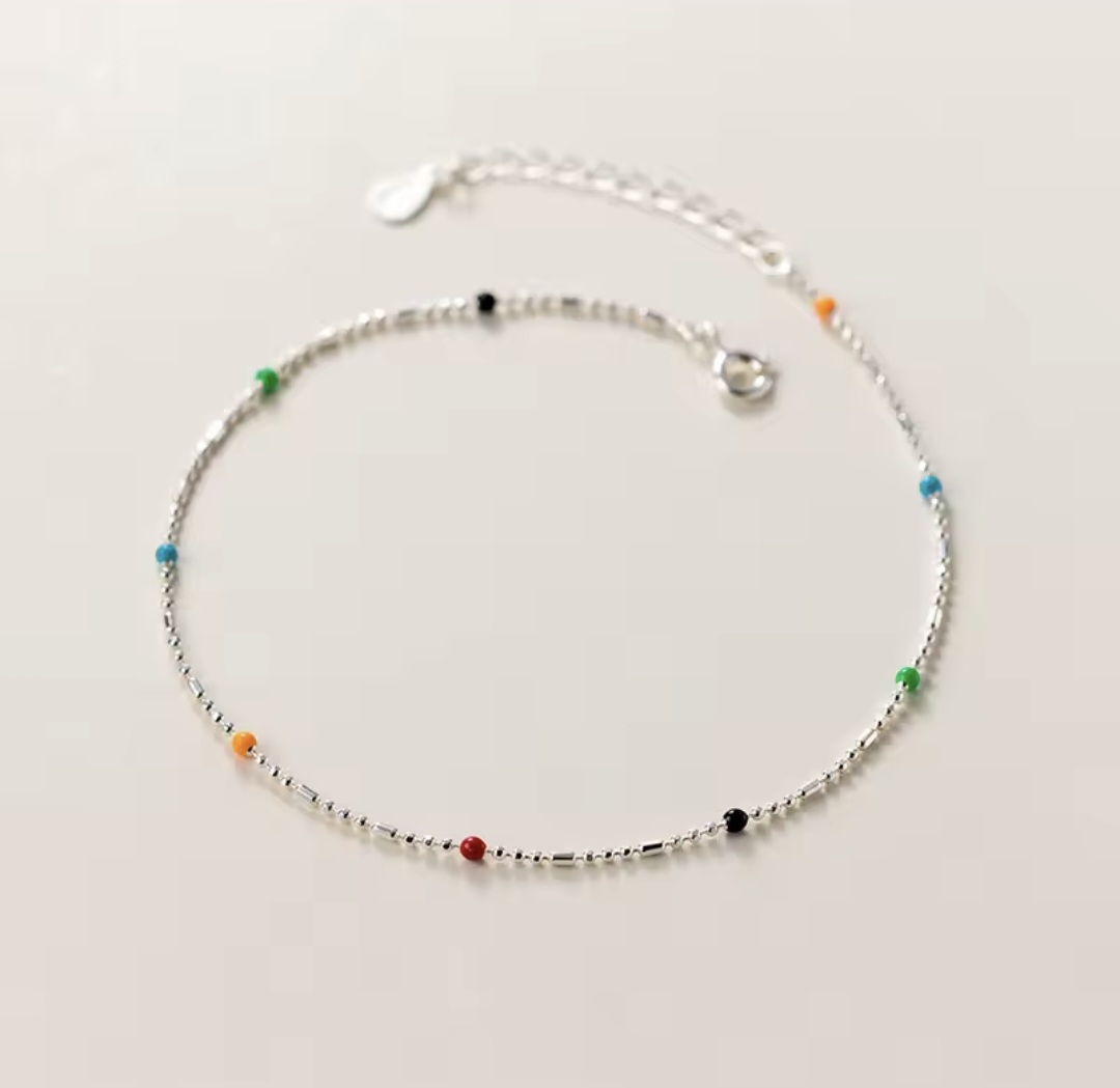 Сребърна гривна за крак "Rainbow" - Image 5